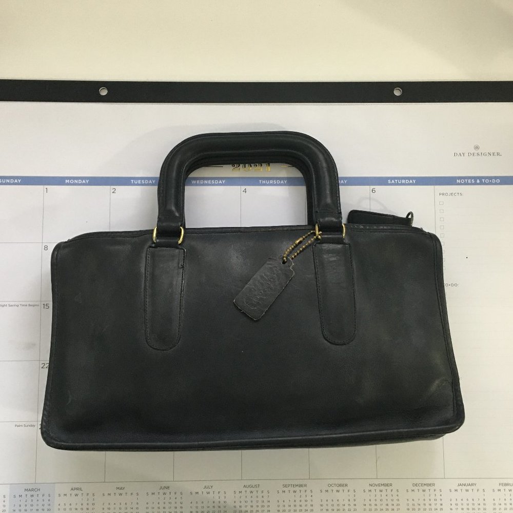 Vintage Leather Coach Purse with handles 1970's